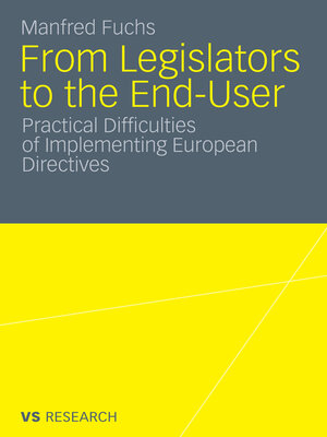 cover image of From Legislators to the End-User